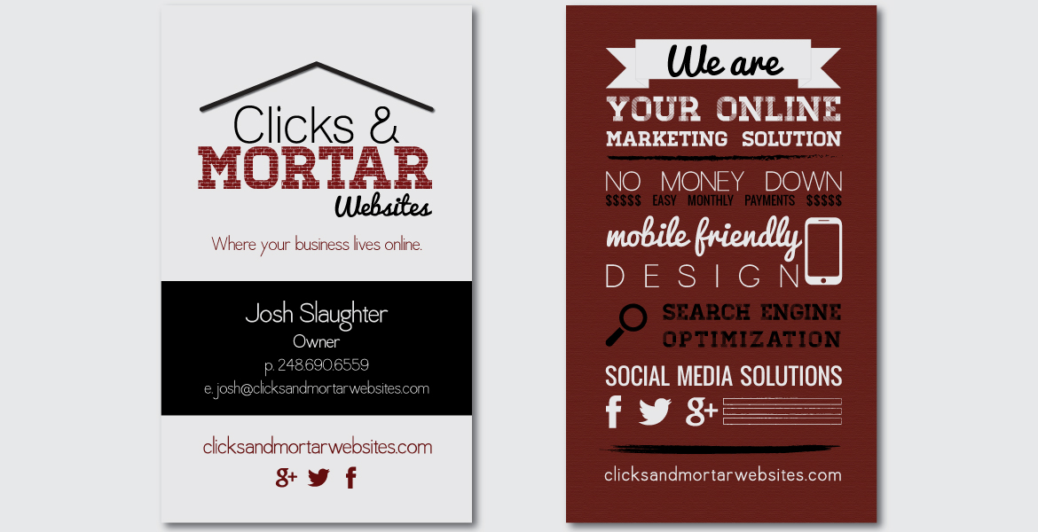 Clicks & Mortar Websites Business Card